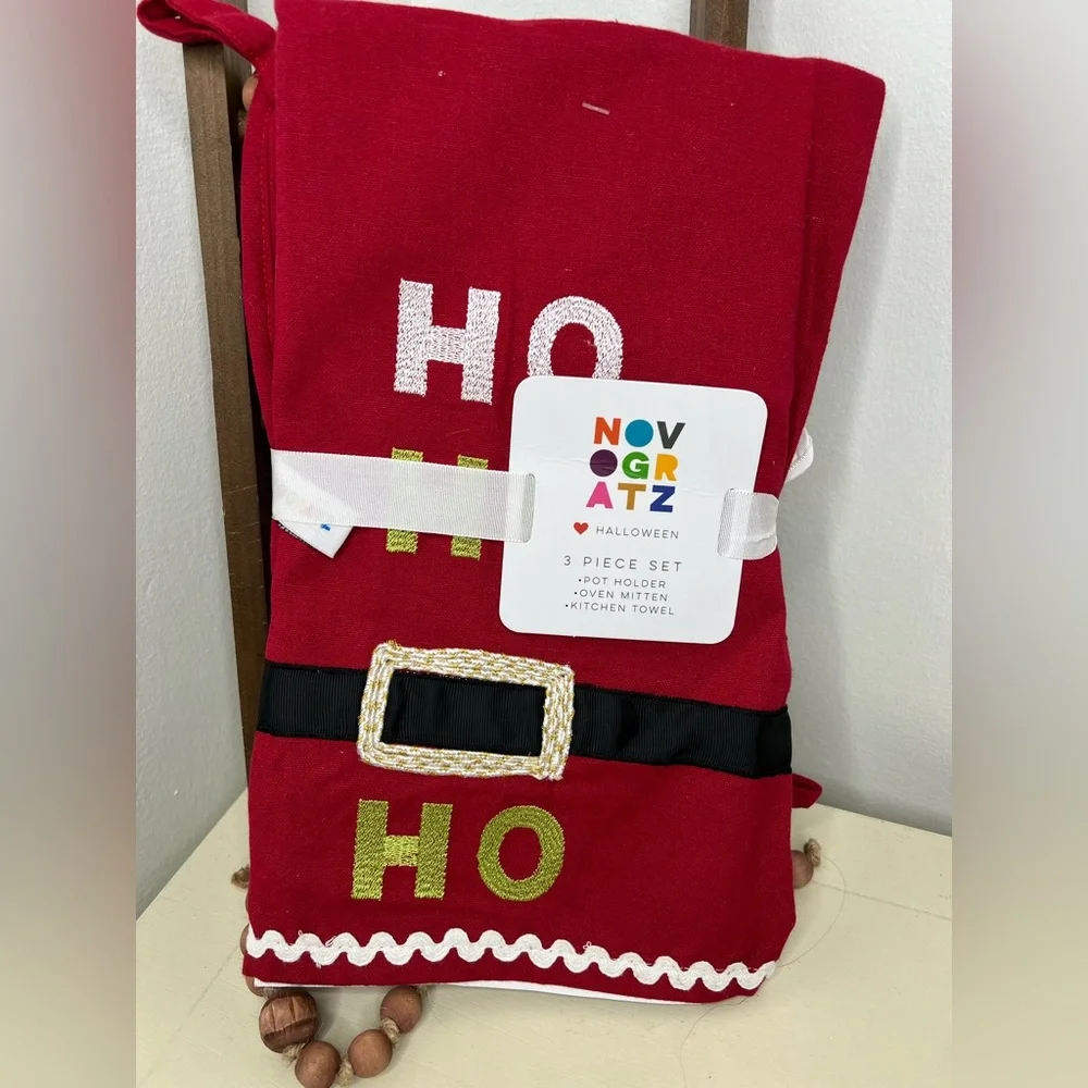 Brand New Ho Ho Ho Santa 3 piece Kitchen Set